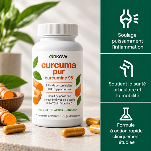 Gélules de curcuma à la curcumine pure (1 000 mg)