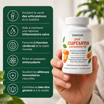 Gélules de curcuma à la curcumine pure (1 000 mg)
