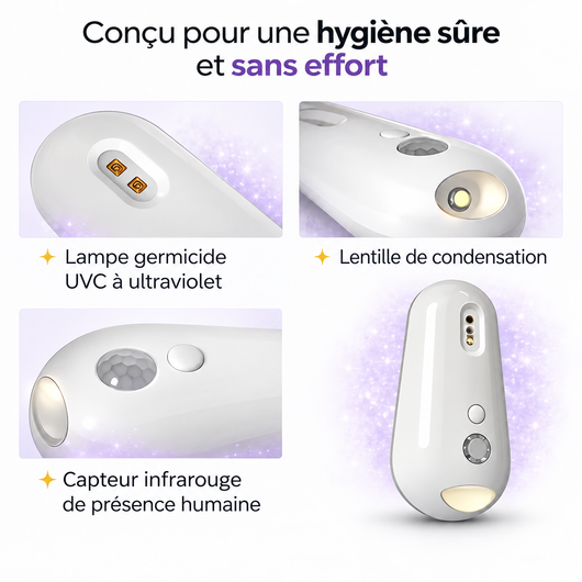 Désinfectant UV Automatique pour Toilettes avec Veilleuse