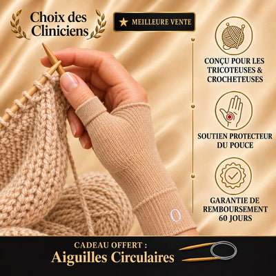 Knitting thumb support