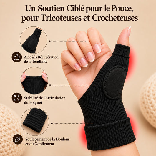 Knitting thumb support