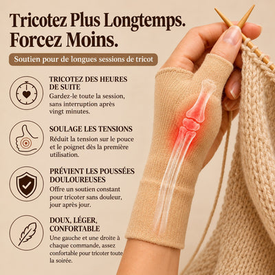 Knitting thumb support