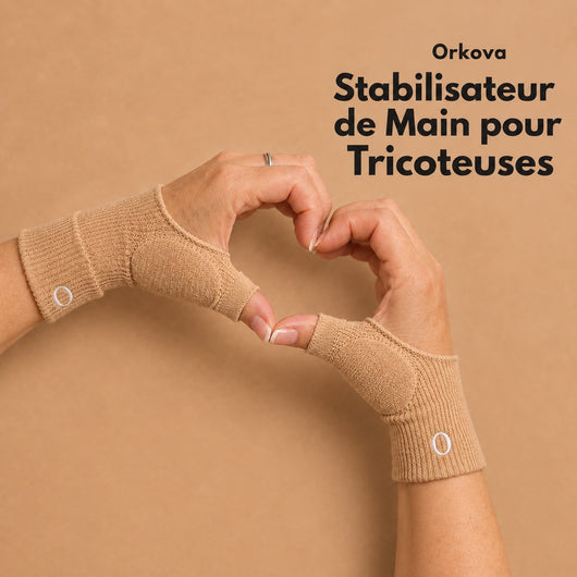Knitting thumb support